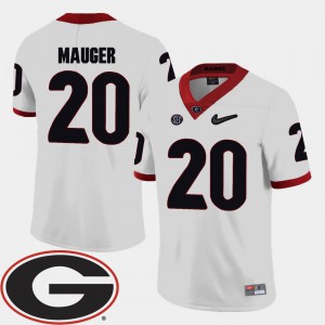 White 2018 SEC Patch Men College Football #20 Quincy Mauger UGA Jersey