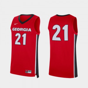 UGA Jersey College Basketball Mens #21 Replica Red