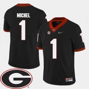Black 2018 SEC Patch Mens #1 College Football Sony Michel UGA Jersey
