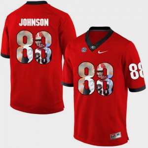 Men's Pictorial Fashion Toby Johnson UGA Jersey #88 Red