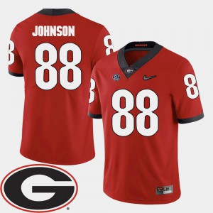 #88 Toby Johnson UGA Jersey Red 2018 SEC Patch College Football Mens