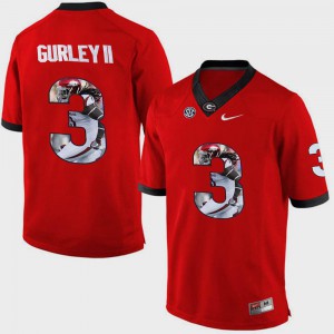 #3 Mens Todd Gurley II UGA Jersey Red Pictorial Fashion