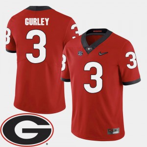 Men College Football Red 2018 SEC Patch Todd Gurley UGA Jersey #3