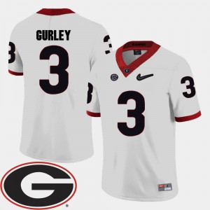 Men's Todd Gurley UGA Jersey White 2018 SEC Patch #3 College Football