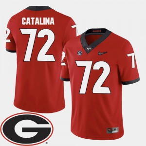 2018 SEC Patch #72 Mens College Football Red Tyler Catalina UGA Jersey