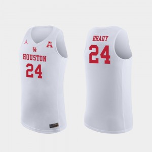 College Basketball Breaon Brady Houston Jersey For Men White #24 Replica