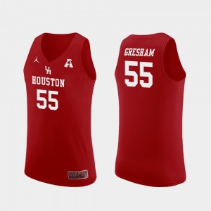 College Basketball #55 Red Replica Men's Brison Gresham Houston Jersey