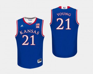 College Basketball #21 For Men's Royal Clay Young KU Jersey
