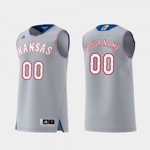 Replica KU Customized Jersey #00 Swingman College Basketball Gray For Men
