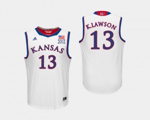 Men's White College Basketball K.J. Lawson KU Jersey #13