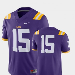 For Men #15 Purple College Football LSU Jersey 2018 Game