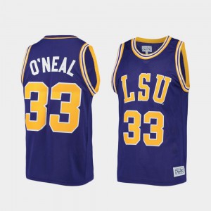 College Basketball Shaquille O'Neal LSU Jersey Alumni Limited Purple Mens #33