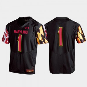 #1 For Men's Replica Black College Football Maryland Jersey