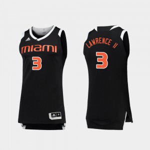 College Basketball #3 Anthony Lawrence II Miami Jersey Men Black White Chase