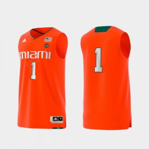 College Replica Orange Basketball Swingman #1 Miami Jersey For Men