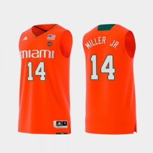 Rodney Miller Jr. Miami Jersey #14 Replica Orange Swingman College Basketball Mens