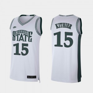 For Men Retro Limited #15 White Thomas Kithier MSU Jersey College Basketball