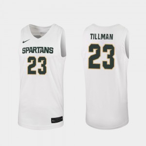 Replica Mens 2019-20 College Basketball Xavier Tillman MSU Jersey #23 White