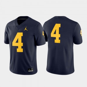 College Football Michigan Jersey Navy Game #4 For Men's