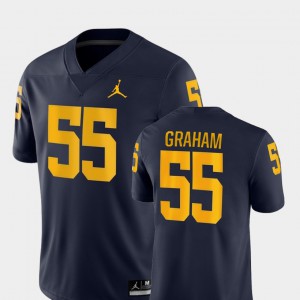 For Men's #55 Game Navy College Football Brandon Graham Michigan Jersey