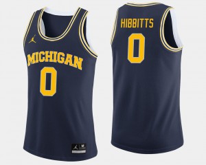 College Basketball Navy For Men #0 Brent Hibbitts Michigan Jersey