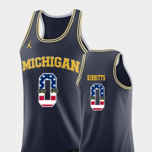For Men USA Flag Brent Hibbitts Michigan Jersey College Basketball Navy #0