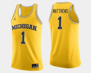 Maize College Basketball Charles Matthews Michigan Jersey For Men's #1