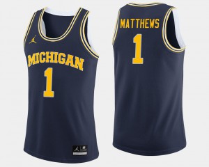 #1 Charles Matthews Michigan Jersey College Basketball Men Navy