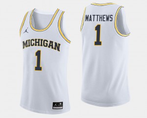 Charles Matthews Michigan Jersey White For Men's College Basketball #1