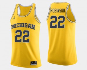 College Basketball Duncan Robinson Michigan Jersey Men's Maize #22