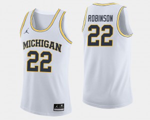 #22 Duncan Robinson Michigan Jersey White For Men's College Basketball