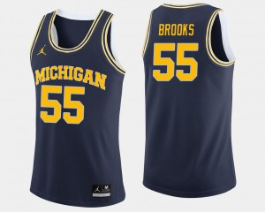 College Basketball Men's #55 Navy Eli Brooks Michigan Jersey