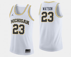 #23 Ibi Watson Michigan Jersey Men's College Basketball White