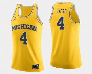 Isaiah Livers Michigan Jersey #4 For Men's Maize College Basketball