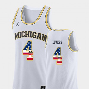 Isaiah Livers Michigan Jersey College Basketball USA Flag #4 Men White