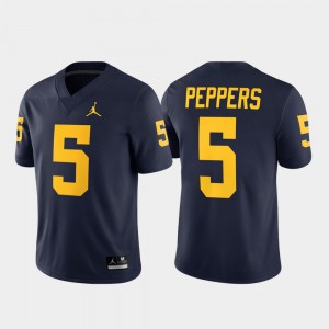 #5 Game Navy Jabrill Peppers Michigan Jersey Alumni Player Mens