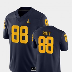#88 Jake Butt Michigan Jersey Navy Game Men's College Football