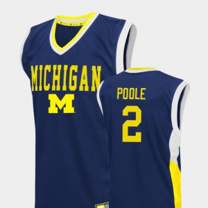 #2 Blue Men's Fadeaway College Basketball Jordan Poole Michigan Jersey
