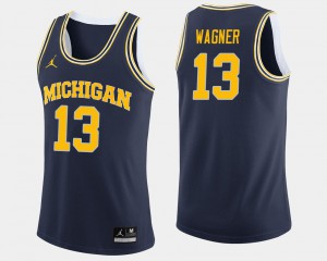 #13 Moritz Wagner Michigan Jersey College Basketball Navy Men's