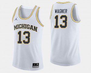 For Men #13 White Moritz Wagner Michigan Jersey College Basketball