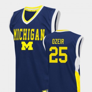 #25 Fadeaway College Basketball Naji Ozeir Michigan Jersey Blue For Men