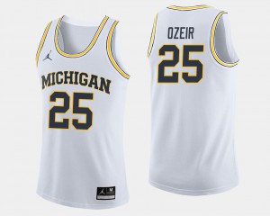 White Naji Ozeir Michigan Jersey College Basketball Men #25