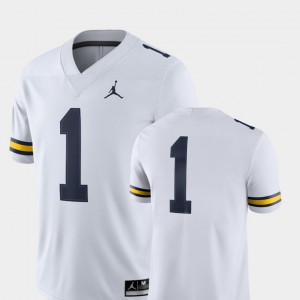 White #1 For Men's 2018 Game College Football Michigan Jersey