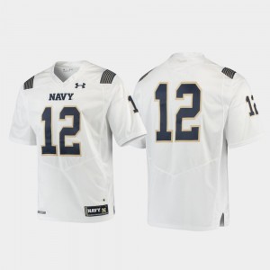 White Premier College Football #12 Navy Jersey For Men