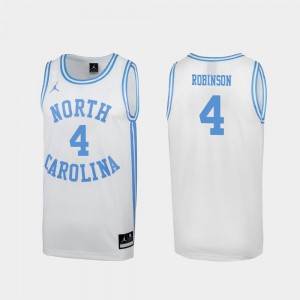 Special College Basketball For Men's #4 Brandon Robinson UNC Jersey March Madness White