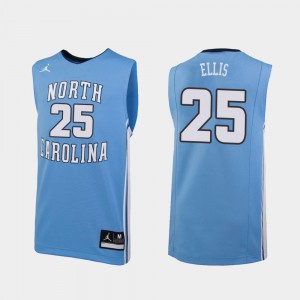 Caleb Ellis UNC Jersey Carolina Blue #25 College Basketball Replica Men