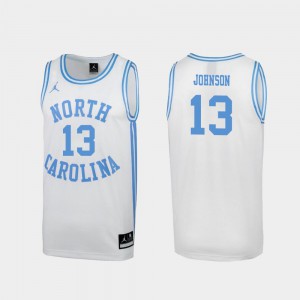 For Men Special College Basketball #13 White Cameron Johnson UNC Jersey March Madness
