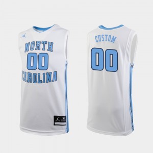 For Men College Basketball White Replica UNC Customized Jerseys #00