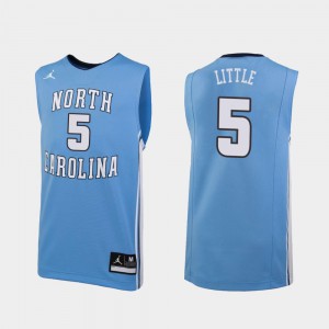 Carolina Blue College Basketball For Men's Replica Nassir Little UNC Jersey #5