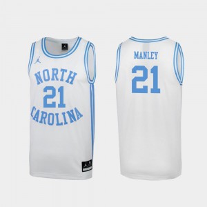 #21 White Special College Basketball Sterling Manley UNC Jersey Men March Madness